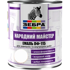 Емаль ПФ-115 ТМ "Народный мастер" 512 біла акація 0,9 кг Емаль ПФ-115 ТМ "Народный мастер" 512 біла акація 0,9 кг