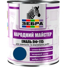 Емаль ПФ-115 ТМ "Народный мастер" 548 синій терен 0,9 кг Емаль ПФ-115 ТМ "Народный мастер" 548 синій терен 0,9 кг