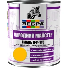 Емаль ПФ-115 ТМ "Народный мастер" 555 золотий соняшник 0,9 кг Емаль ПФ-115 ТМ "Народный мастер" 555 золотий соняшник 0,9 кг