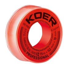ФУМ лента для воды Koer STP-11 PRO 15M x 0.2mm x 19mm ФУМ лента для воды Koer STP-11 PRO 15M x 0.2mm x 19mm