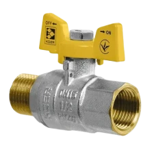 Кран кульовий KOER Ду 15 (1/2") ВЗ ГАЗ метелик Кран кульовий KOER Ду 15 (1/2") ВЗ ГАЗ метелик