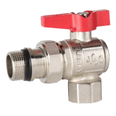 Кран шаровой с американкой угловой Ду 15 (1/2") бабочка (ASG) Кран шаровой с американкой угловой Ду 15 (1/2") бабочка (ASG)