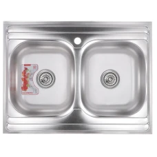 Кухонна мийка накладна Zerix Z8060B-08-180E DOUBLE (Satin) Кухонна мийка накладна Zerix Z8060B-08-180E DOUBLE (Satin)
