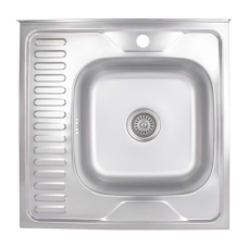 Мойка для кухни накладная Brinex 6060-R Satin 0,6 мм левое крыло Мойка для кухни накладная Brinex 6060-R Satin 0,6 мм левое крыло