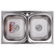 Кухонная мойка накладная Zerix Z8050D-08-180E DOUBLE (Satin) Кухонная мойка накладная Zerix Z8050D-08-180E DOUBLE (Satin)