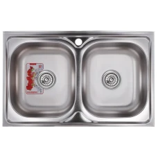 Кухонна мийка накладна Zerix Z8050D-08-180E DOUBLE (Satin) Кухонна мийка накладна Zerix Z8050D-08-180E DOUBLE (Satin)
