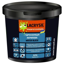 Мастика гідроізоляційна акрилова WaterBlock Lacrysil біла 3 кг Мастика гідроізоляційна акрилова WaterBlock Lacrysil біла 3 кг