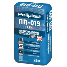 Клей для плитки эластичный ПП-019 FLEX POLIPLAST 25 кг Клей для плитки эластичный ПП-019 FLEX POLIPLAST 25 кг