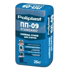 Клей для плитки ПП-09 STANDARD POLIPLAST 25 кг Клей для плитки ПП-09 STANDARD POLIPLAST 25 кг