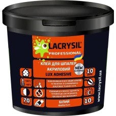 Клей для склошпалер LUX ADHESIVE прозорий 10 кг ТМ LACRYSIL Клей для склошпалер LUX ADHESIVE прозорий 10 кг ТМ LACRYSIL