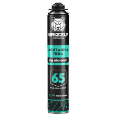 Монтажная пена полиуретановая под пистолет ТМ GRIZZLY 65 всесезонная Монтажная пена полиуретановая под пистолет ТМ GRIZZLY 65 всесезонная